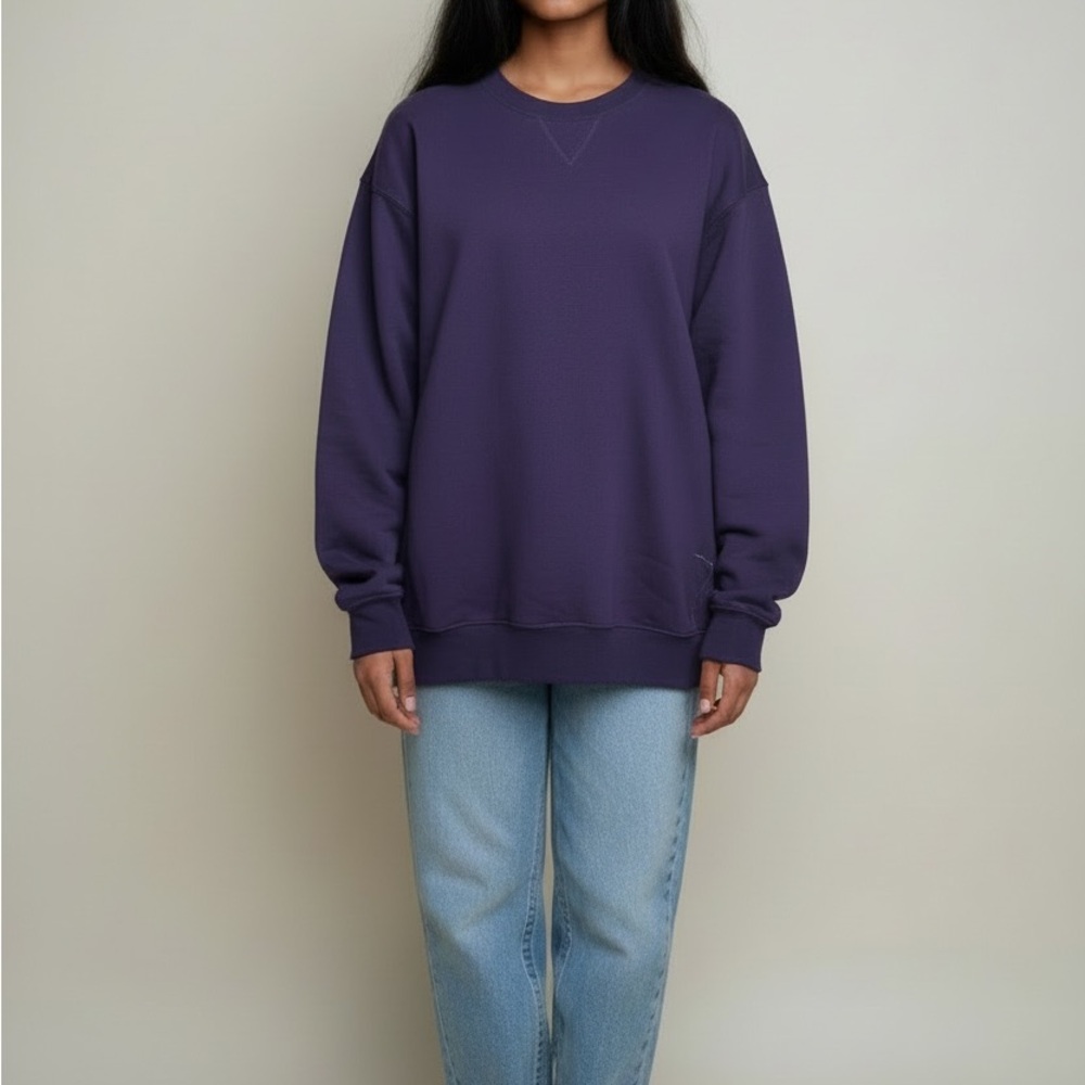 Women's St. John's Bay Active Purple Crewneck Fleece Sweatshirt Size Small